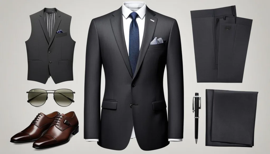 Accessorizing charcoal suits for client meetings