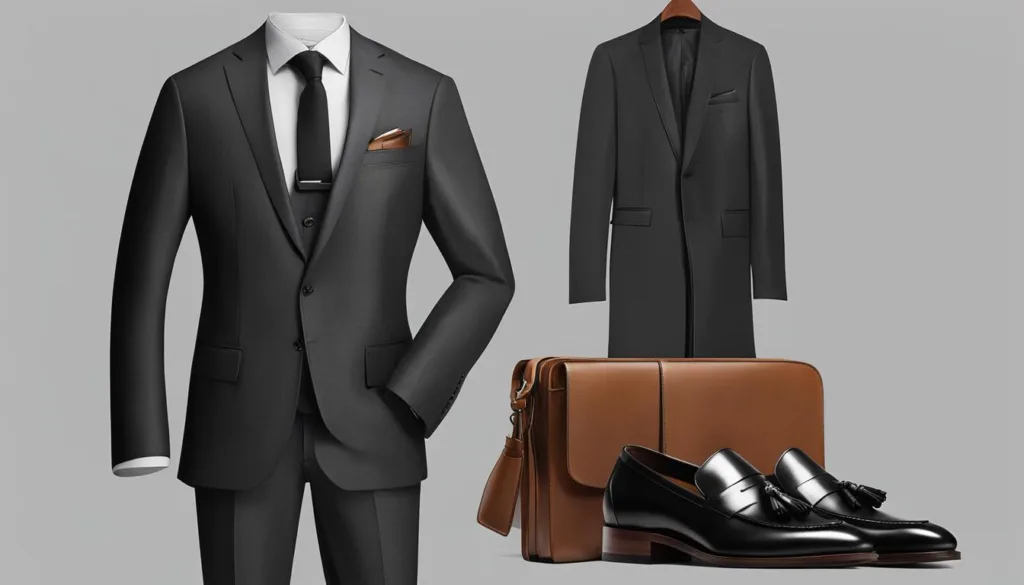 Accessorizing charcoal suits with loafers