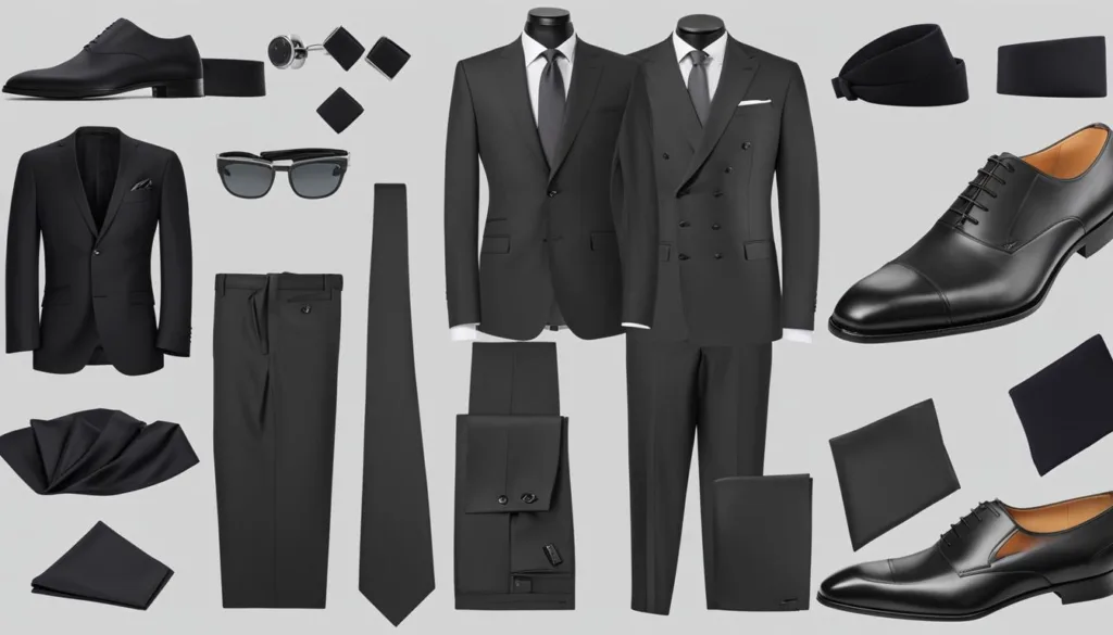 Accessorizing dark charcoal business suits