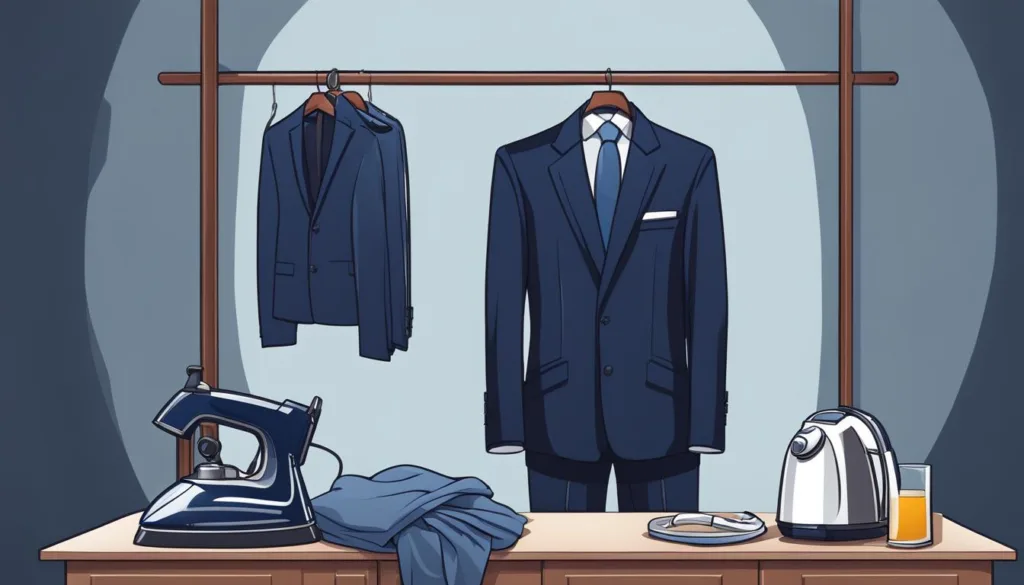 Achieving a sharp look with navy suit ironing