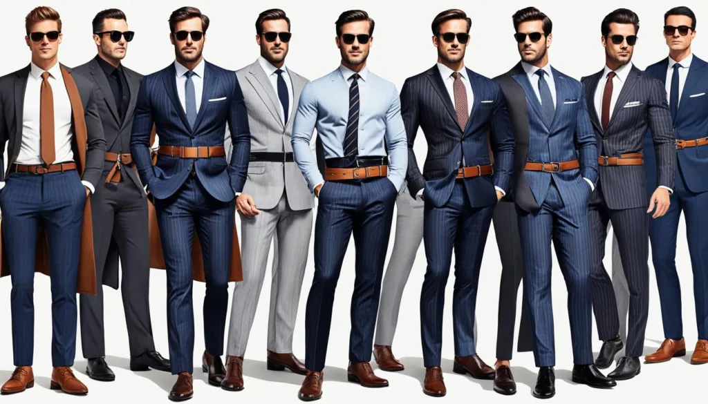 Belt styles to match pinstripe suits