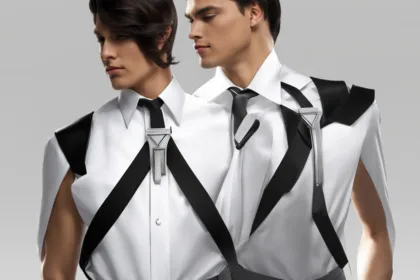 Black tie attire suspenders