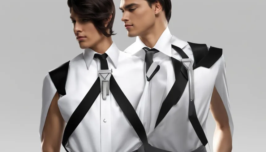 Black tie attire suspenders