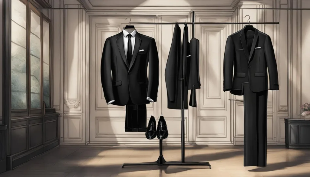 Black tie evening formal wear