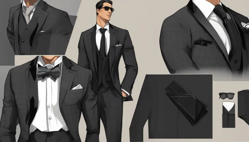 Black tie pocket square styles