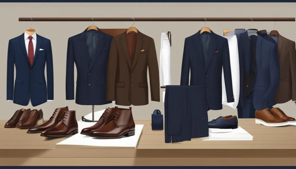Business etiquette for navy suit and brown shoes