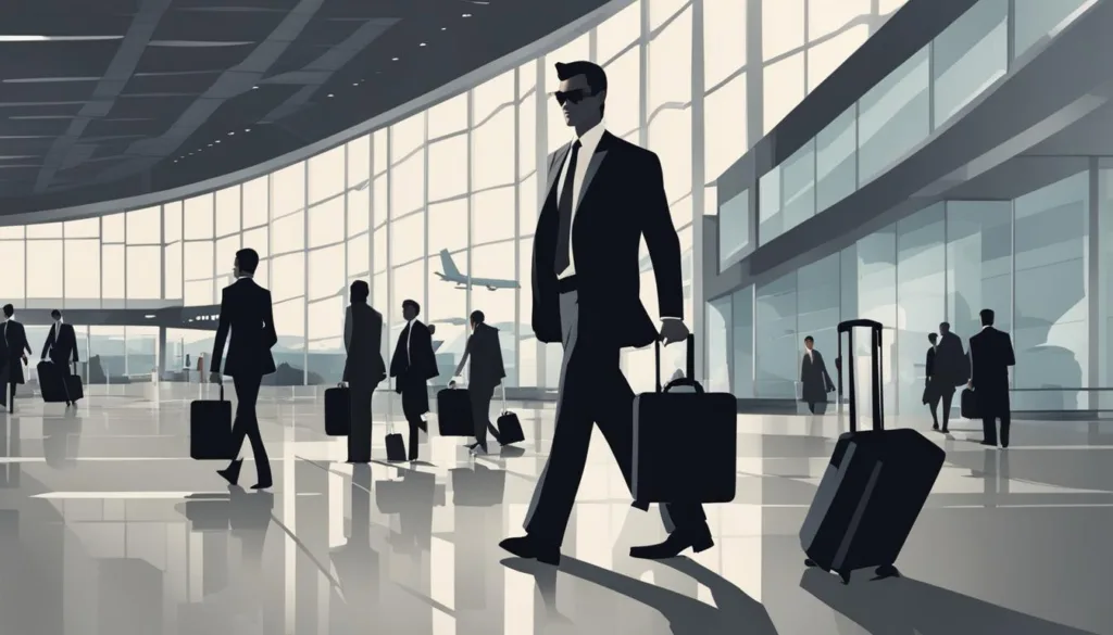 Business travel attire with charcoal suits