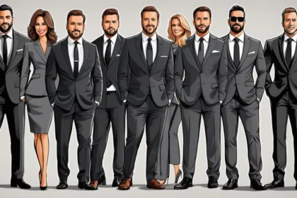 Celebrity charcoal suit styles