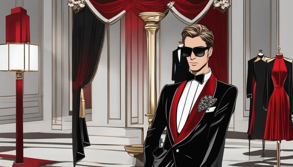 Celebrity-inspired velvet tuxedo elegance