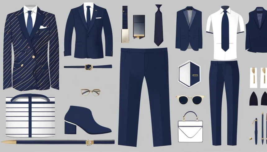 Celebrity navy business suit styles