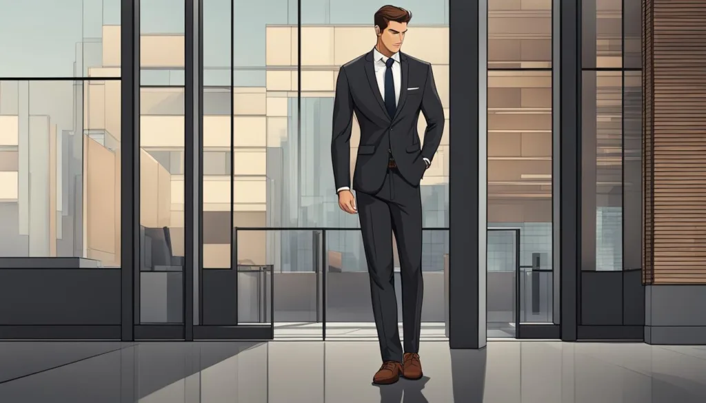 Charcoal suit and brown shoe combinations for various occasions