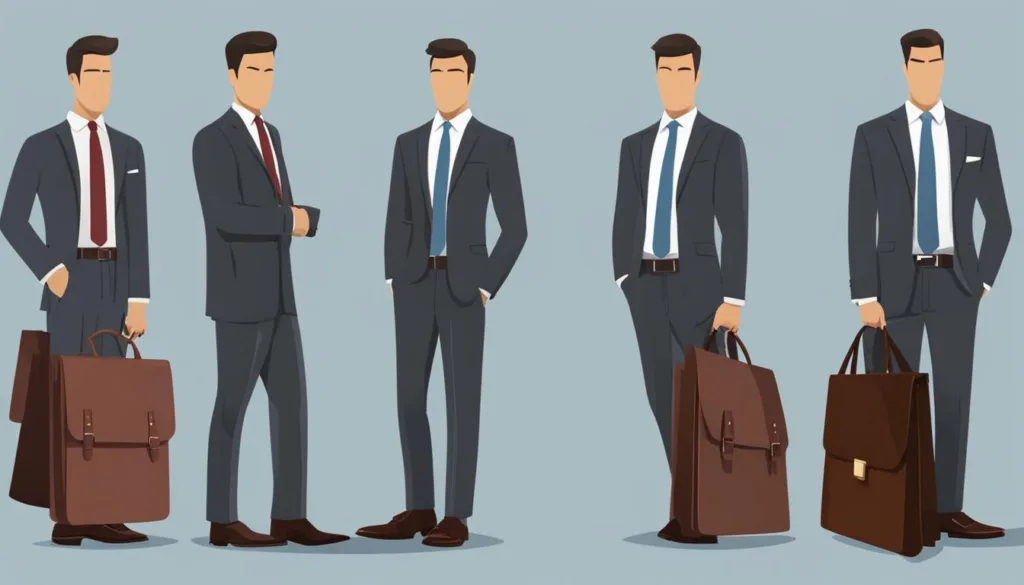 Charcoal suit combinations for various conference types