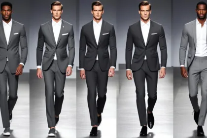 Charcoal suit fashion shows