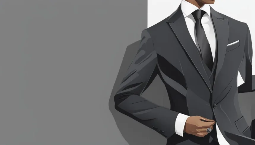 Charcoal suit for client meetings