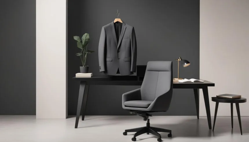 Charcoal suit for office wear