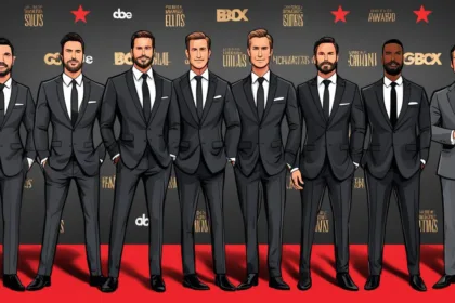 Charcoal suit red carpet looks