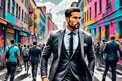 Charcoal suit street style