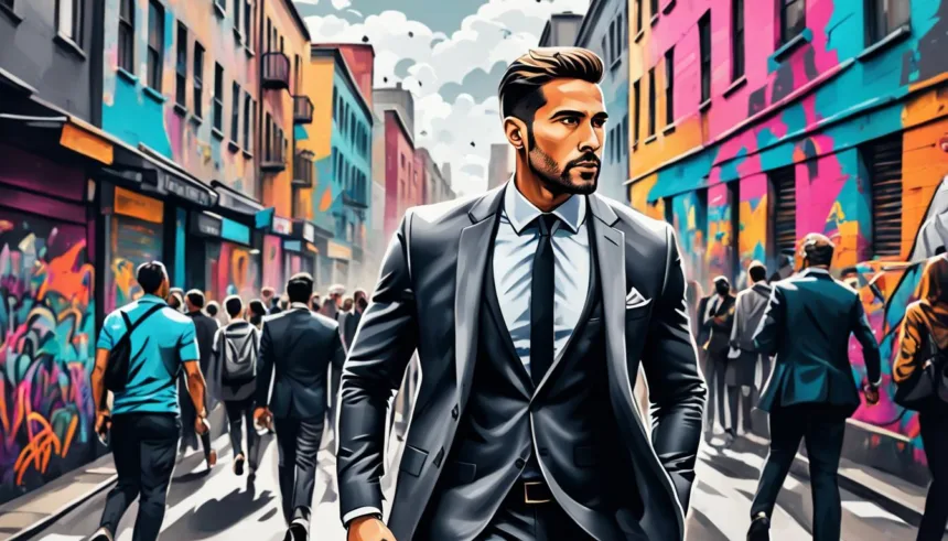 Charcoal suit street style
