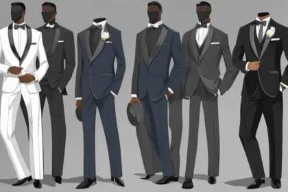 Charcoal suit tuxedo variations