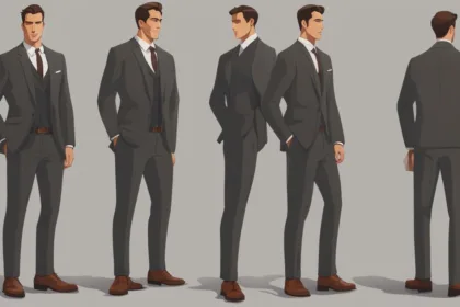 Charcoal suit with brown shoes