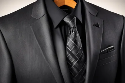 Charcoal suit wrinkle removal