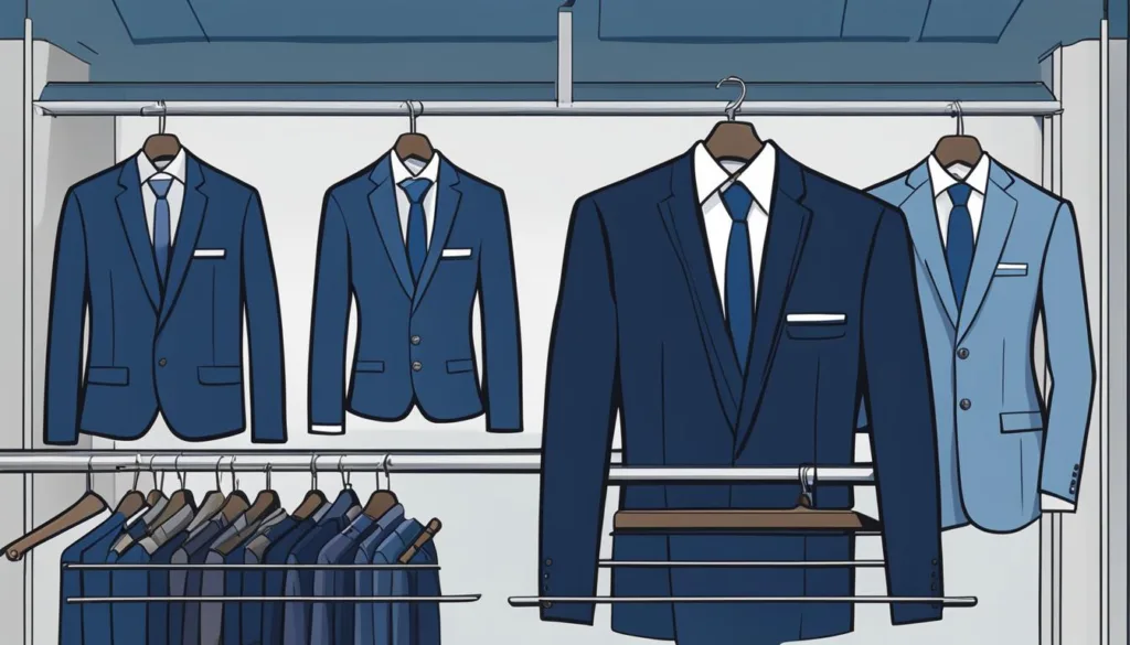 Choosing shirts for navy business suits