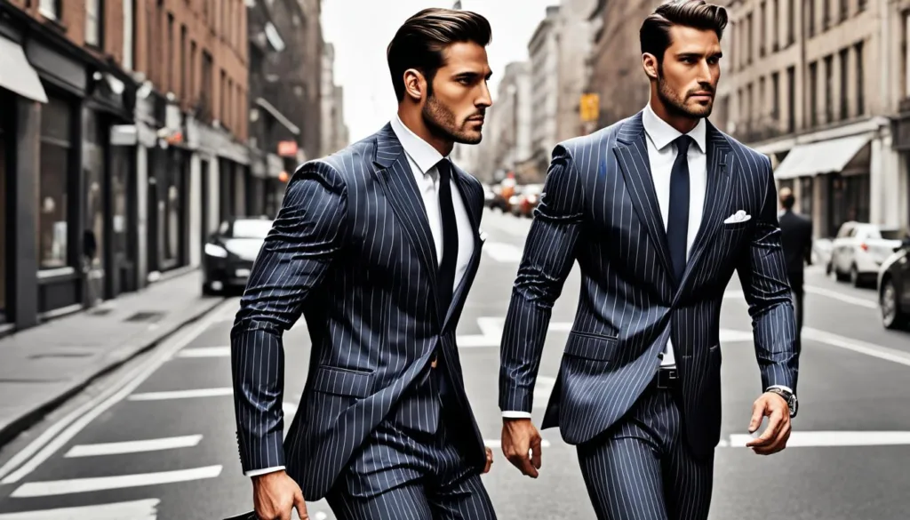 Contemporary Slim Fit Pinstripe Suits