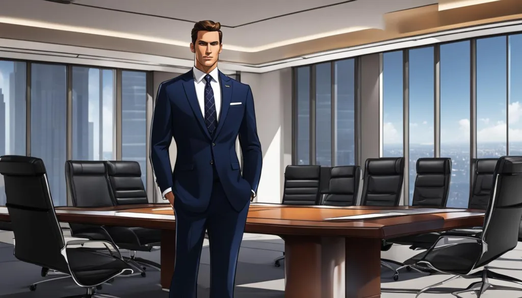 Contemporary navy suit trends for meetings