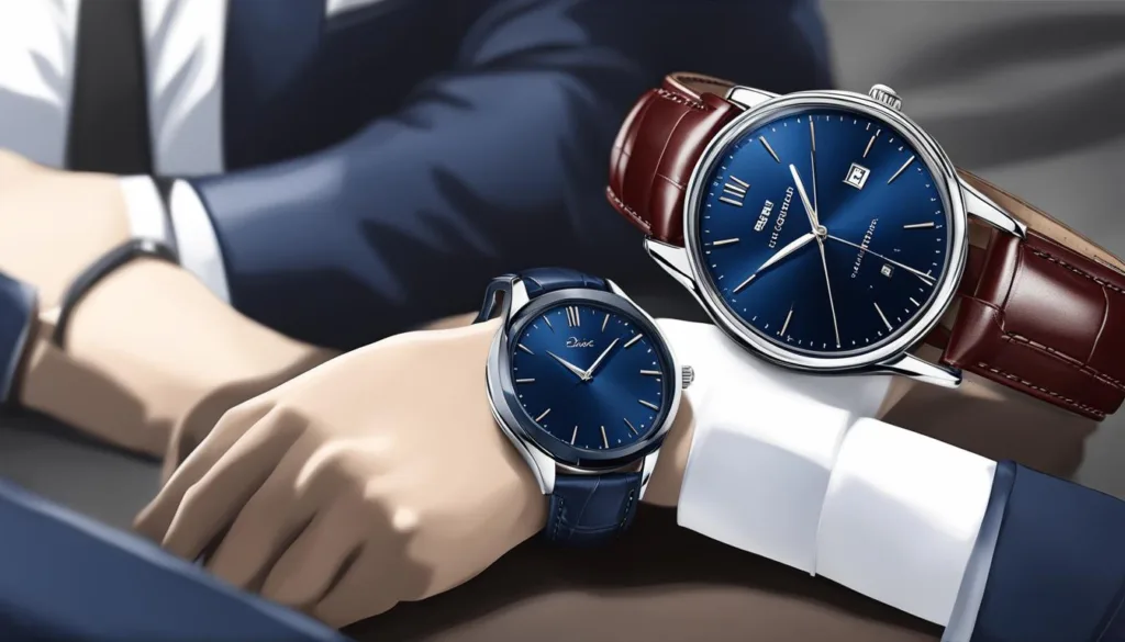 Coordinating watches with navy suits