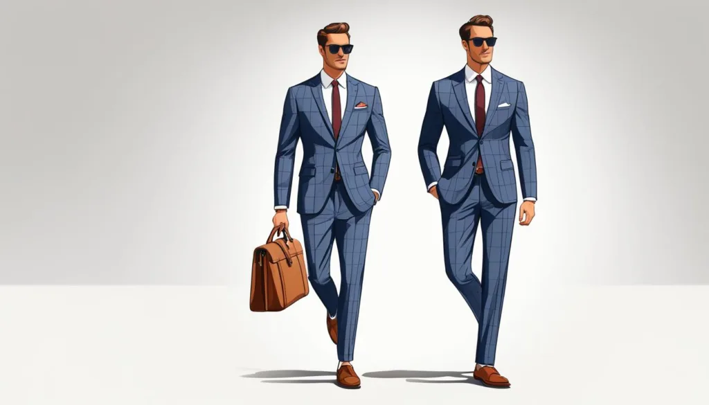 Dressing down windowpane suits for casual elegance