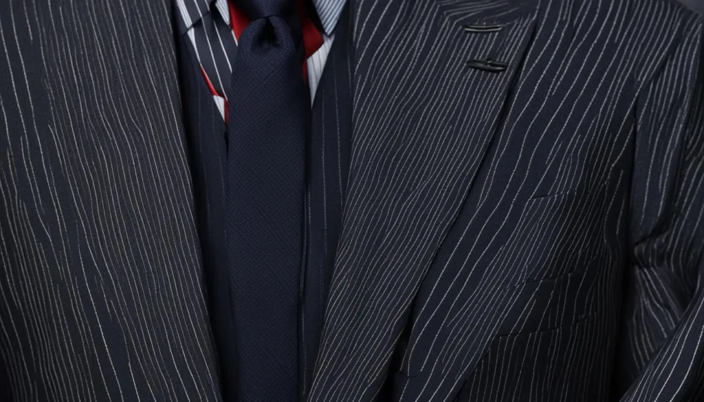 Editorial trends in pinstripe suit styling
