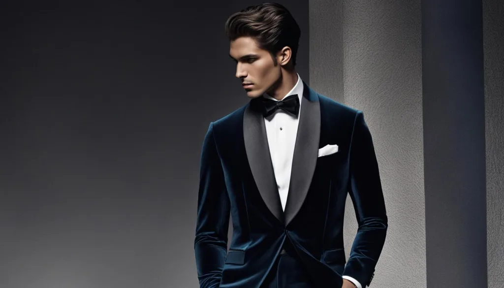 Editorial trends in velvet tuxedos