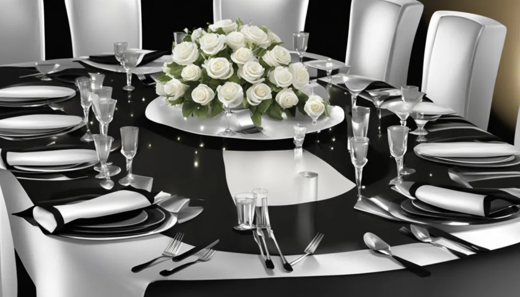 Elegant Black Tie Table Setting