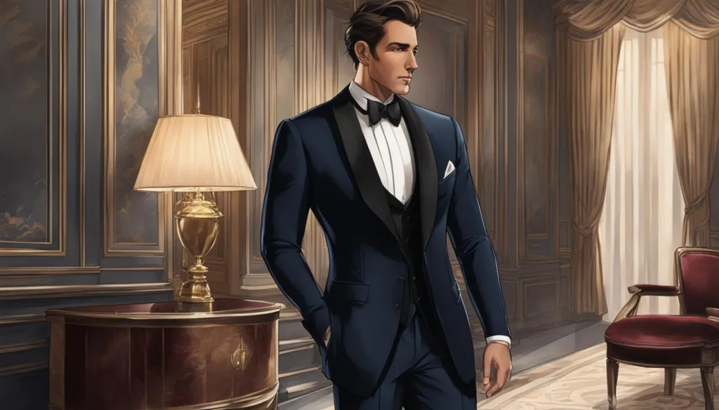 Elegant men's velvet tuxedo