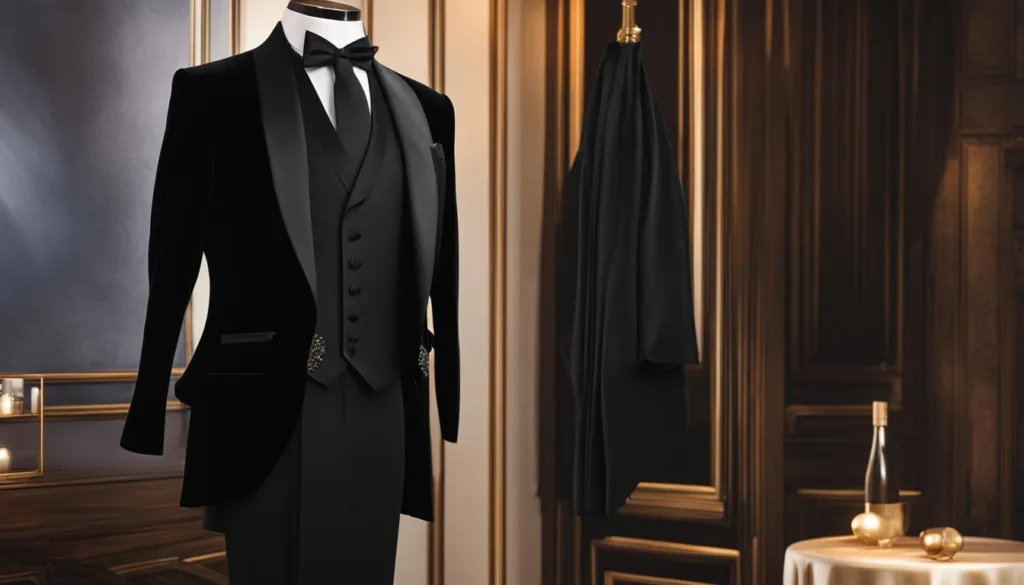 Elegant velvet tuxedo for New Year's Eve