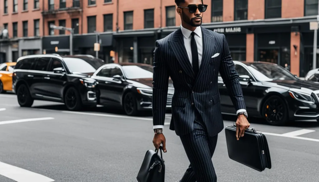 Influencer-led pinstripe suit styles