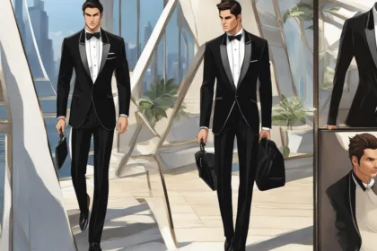 Modern fit tuxedo pants styles