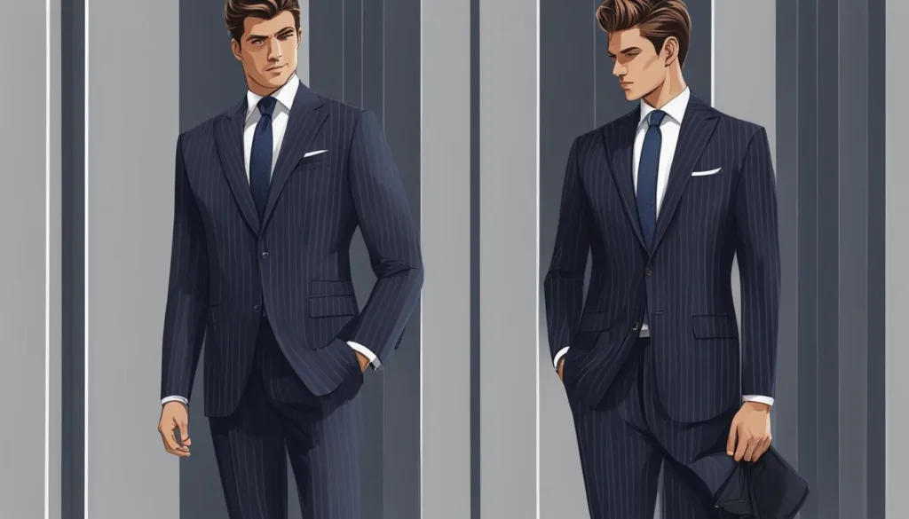 Modern pinstripe suit trends for presentations