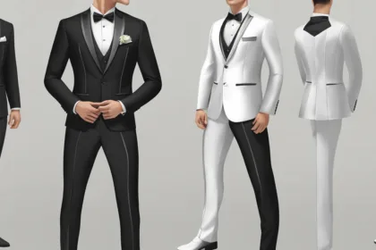 Modern slim fit tuxedo options