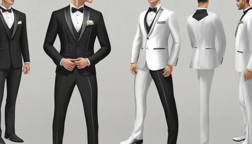 Modern slim fit tuxedo options