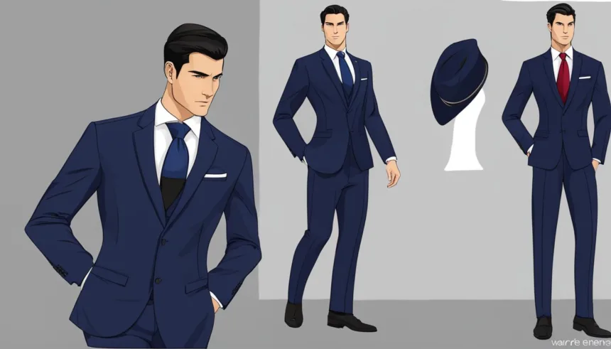 Navy blue business suit designs
