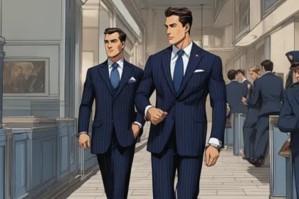 Navy blue men's business suits