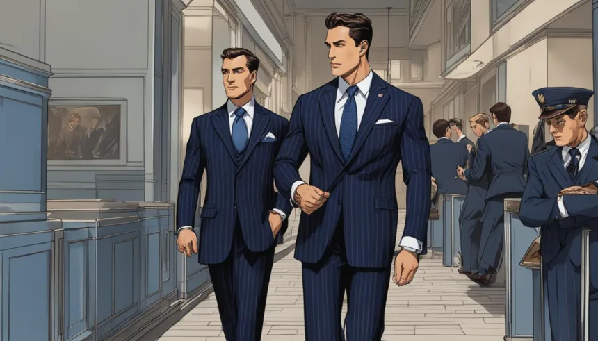 Navy blue men's business suits
