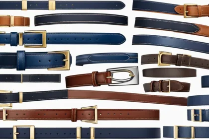 Navy business suit belt varieties