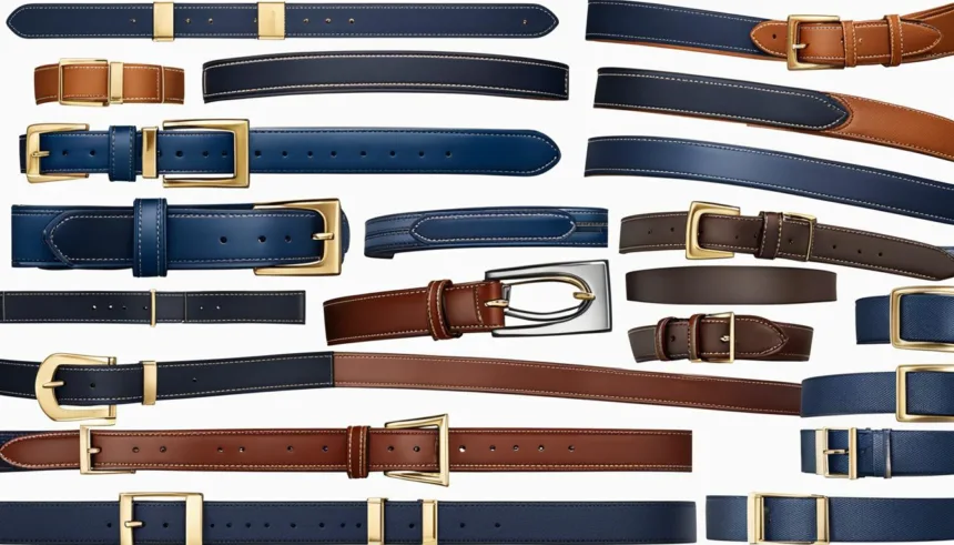 Navy business suit belt varieties