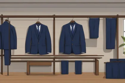 Navy business suit for meetings