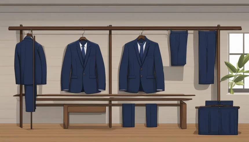 Navy business suit for meetings