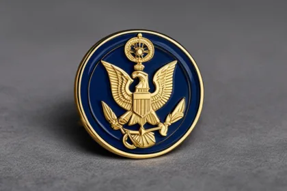 Navy business suit lapel pins