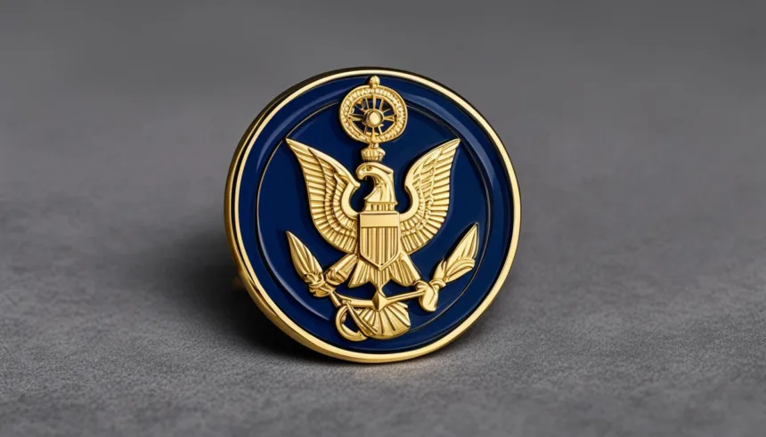 Navy business suit lapel pins