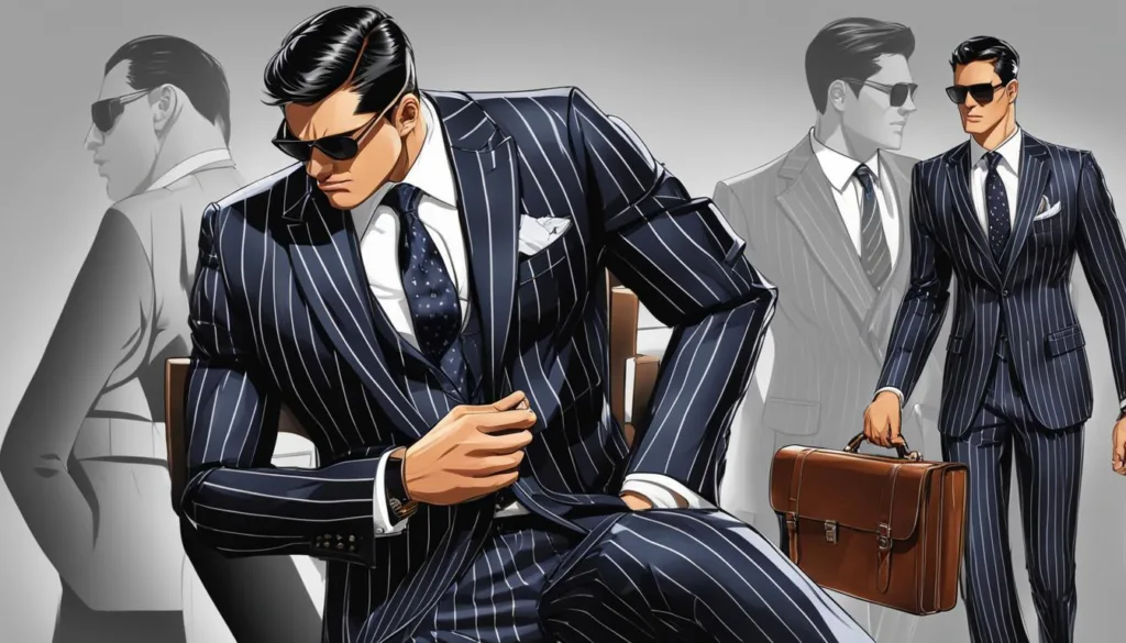Pinstripe Suit for Business Meetings